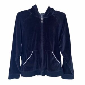 Rafaella zip up velvet jacket, XL, black/white XL